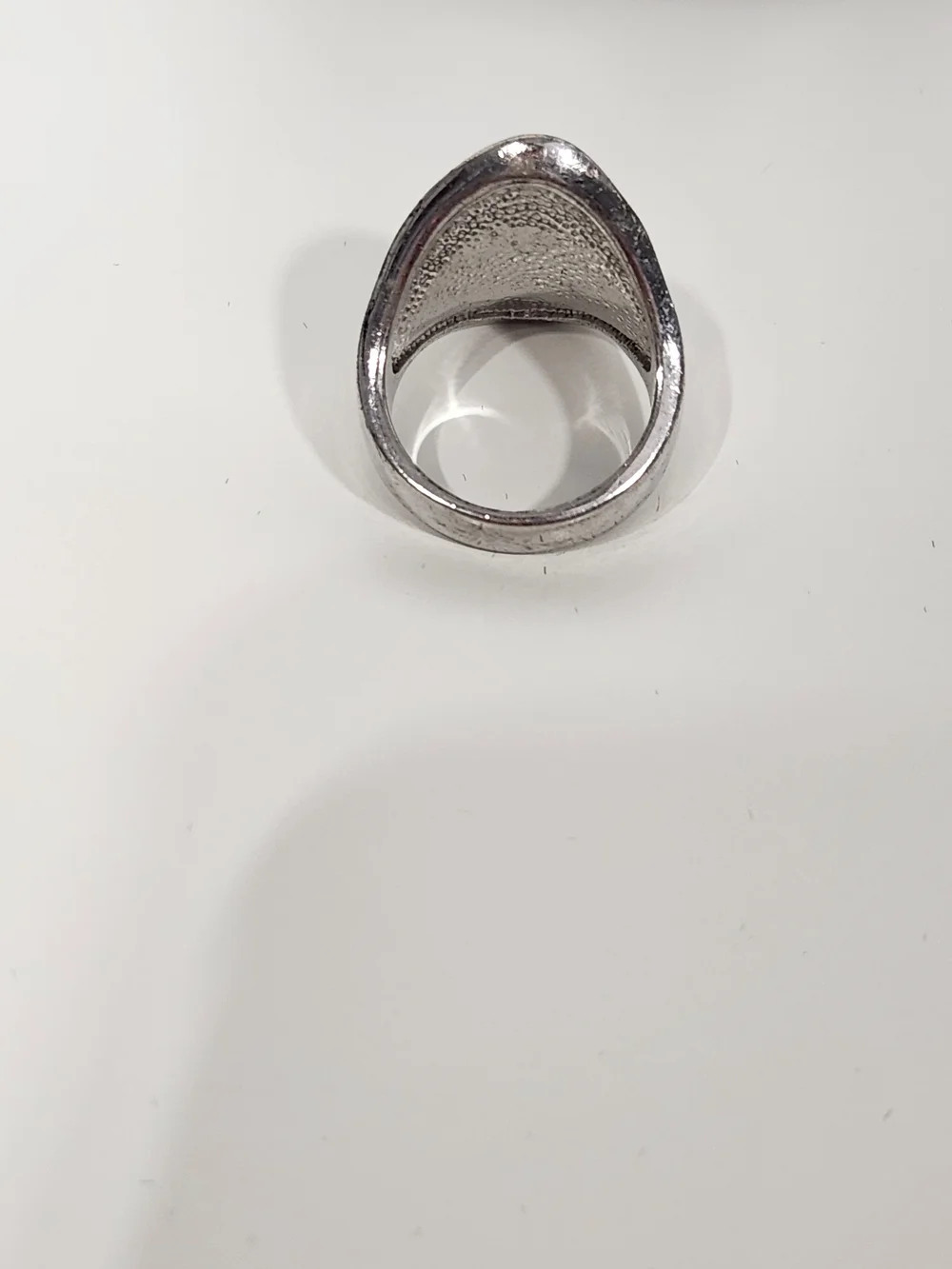 Silver Black Wave Oval Statement Ring - Women's Jewelry